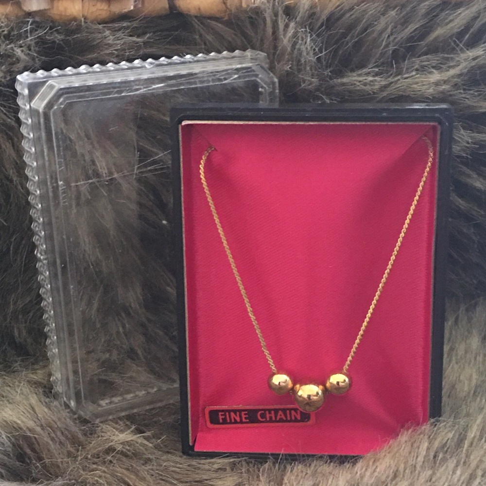 Vintage 70s new old stock gold plated necklace